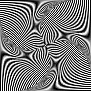 Abstract spirally, inward rotating square. Vortex, spiral geometric pattern m Stock Illustration
