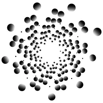 Abstract spirally monochrome element with overlapping circles Stock-Illustration
