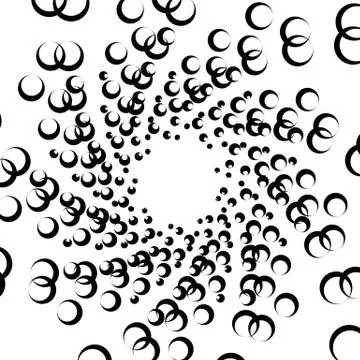 Abstract spirally monochrome element with overlapping circles Stock-Illustration