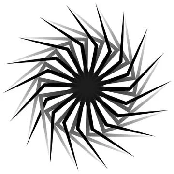 Abstract spirally, twirly shape isolated on white. Monochrome vector element. Illustrazione stock