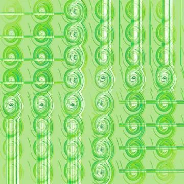 Abstract spirals and stripes pattern light green white blue shifted Stock Illustration