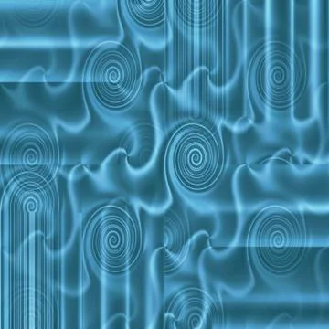 Abstract spirals pattern blue green shifted Stock Illustration