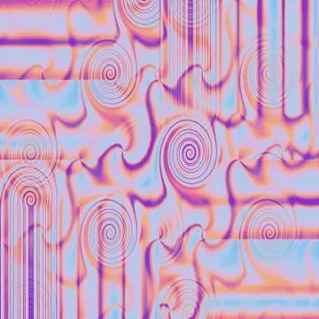 Abstract spirals pattern blue purple violet orange shifted Illustrazione stock