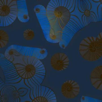 Abstract spirals pattern gold brown blue gray Stock Illustration