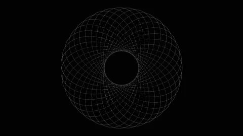 Abstract Spirograph Drawing Animation Black or White Background Stock Footage 232661358
