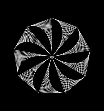 Abstract Spirograph Radial Geometric Line Pattern, Circular Symmetry Stock Illustration