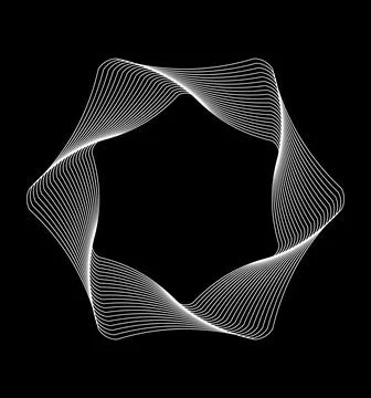 Abstract Spirograph Radial Geometric Line Pattern, Circular Symmetry Stock Illustration