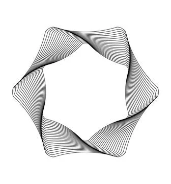 Abstract Spirograph Radial Geometric Line Pattern, Circular Symmetry Stock Illustration