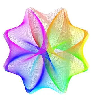 Abstract spirographic rainbow background. Vector element for design. Stock Illustration