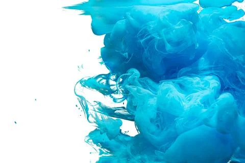 Abstract splash of blue acrylic paint. Stock Illustration