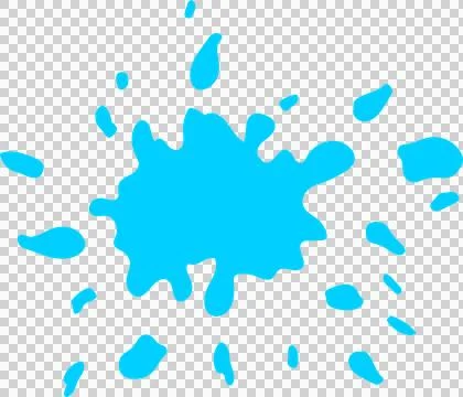 Abstract splash with a bright light blue color against a stark black backgr.. Illustrazione stock