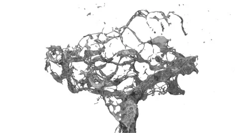 Abstract splash of dark silver in slow motion, alpha channel included (FULL HD) Video stock 51258992