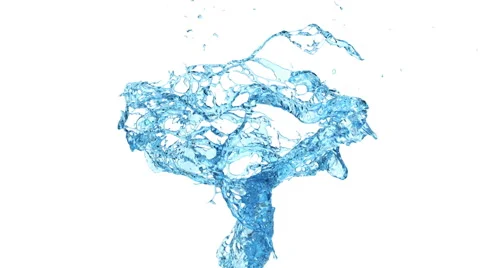 Abstract splash of light blue water in slow motion, alpha included (FULL HD) Stockbeeldmateriaal 49554779