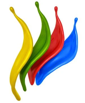 Abstract splash paint isolated white background. 3d illustration, 3d renderin Stock Illustration