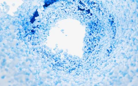 Abstract splash particles and balls, 3d rendering. Ilustração Stock