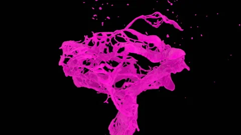 Abstract splash of pink paint in slow motion, alpha channel included (FULL HD) Vídeos de archivo 48239904