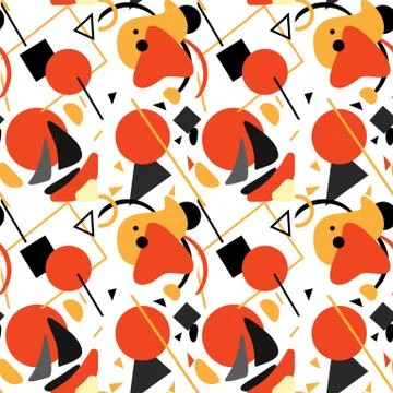 Abstract splash seamless pattern on white backdrop Stock Illustration