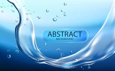 Abstract Splash of Water on a Blue Background Stock Illustration