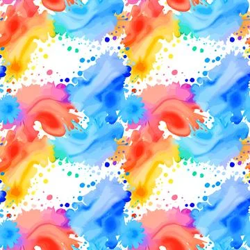 Abstract splash watercolor seamless pattern. Stock Illustration