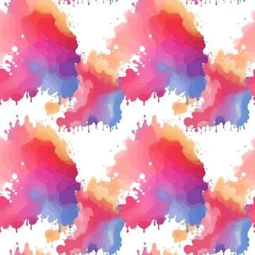 Abstract splash watercolor seamless pattern. Stock Illustration