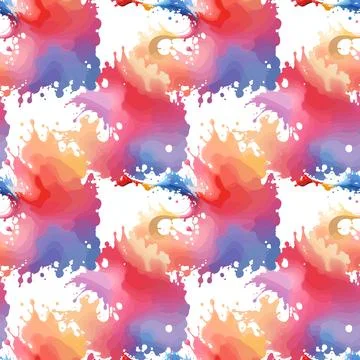 Abstract splash watercolor seamless pattern. Stock Illustration
