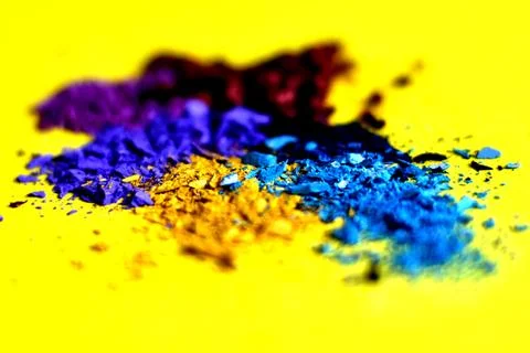 Abstract splatter pattern of crushed makeup Photos