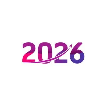 Abstract Split 2026 Typography, Modern Vector Number Art Stock Illustration