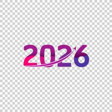 Abstract Split 2026 Typography, Modern Vector Number Art Stock Illustration
