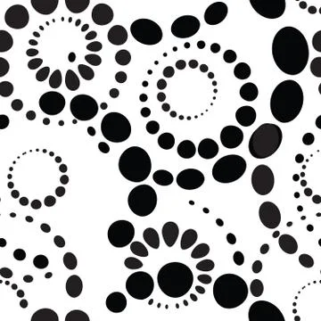 Abstract spot seamless pattern. Chaotic round shape circle bubbl Stock Illustration