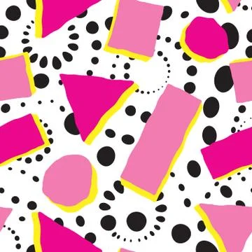 Abstract spot seamless pattern. Chaotic geometric shape circle background Illustrazione stock