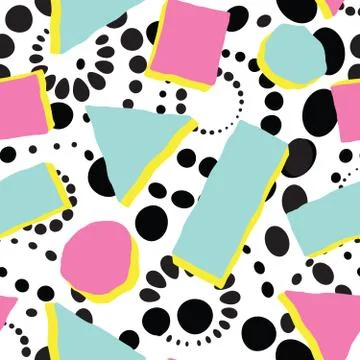 Abstract spot seamless pattern. Geometric funky dotted background イラスト素材