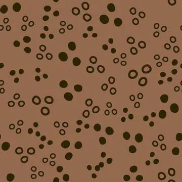 Abstract spots and dots on a beige brown background, seamless pattern for tex Illustrazione stock
