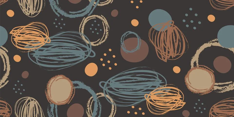 Abstract spots design elements seamless pattern brown 스톡 일러스트