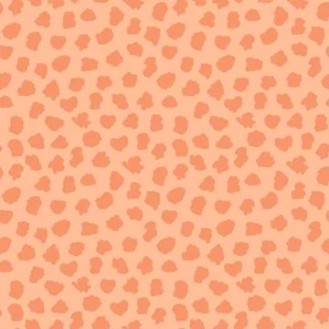 Abstract spots. Leopard skin seamless pattern with color of year 2024 Peach.. Stock Illustration