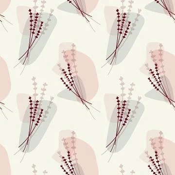 Abstract spots pattern with lavender silhouette イラスト素材