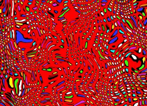 Abstract Spotted and Dotted Pattern on red. Comic background. Stock Illustration