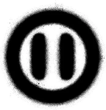 Abstract sprayed graffiti sign in black over white Stock Illustration