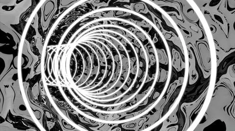 Abstract spreading signal rings creating tunnel effect, seamless loop. Design Stock Illustration