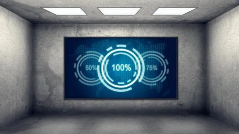 Abstract spreadsheet, analytics data and percentage charts on digital screen Foto stock