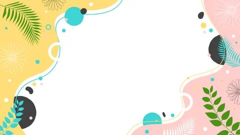 Abstract spring background with pastel pink and yellow waves tropical leave.. 스톡 일러스트