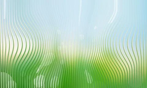 Abstract spring background with wavy vertical fluted glass lines texture ov.. Stock Photos
