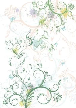 Abstract spring decorative floral over white background, vector illustration Stock Illustration