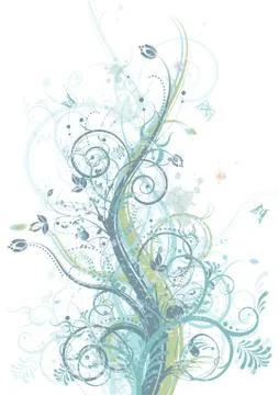 Abstract spring decorative floral, vector illustration Stock Illustration
