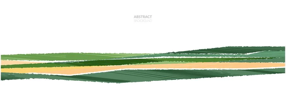 Abstract spring field landscape vector background. Eco farm, green agriculture Stock Illustration