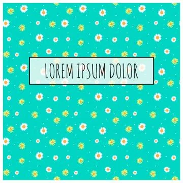 Abstract Spring Flower Pattern with Frame and Sample Text.  Illustration Stock Illustration