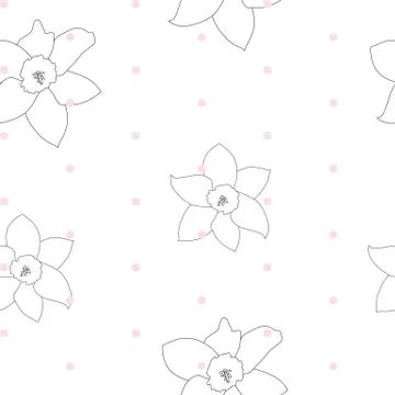 Abstract Spring Flower Seamless Pattern Background. Vector Illustration Illustrazione stock