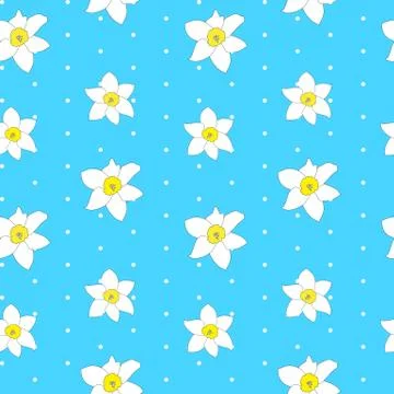 Abstract Spring Flower Seamless Pattern Background. Vector Illustration Stock Illustration