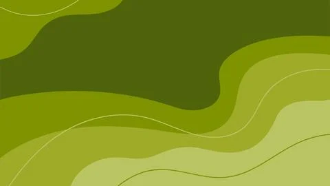 Abstract Spring, nature background. Abstract green wavy lines. Colored cartoon Stock Illustration