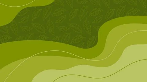 Abstract Spring or summer nature background. Abstract green wavy lines and Illustrazione stock