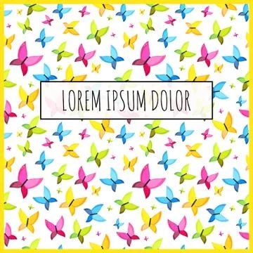 Abstract Spring Pattern with Frame and Sample Text. Vector Illustration Illustrazione stock